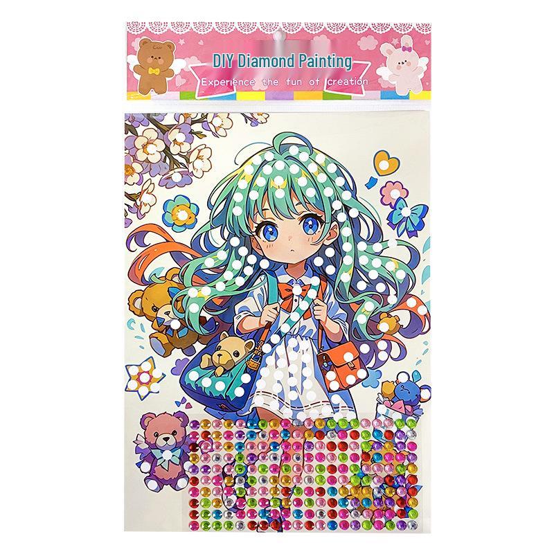 Kids' Cartoon DIY Acrylic Gem Stickers: Fun Educational Diamond Stickers for Girls