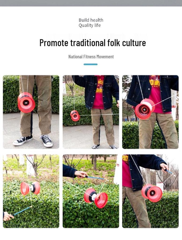 Beginner Student Diabolo Set with Three/Five-Bearing, Bell & Luminous Double-Head