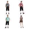 Festival Cosplay Beer Costume Halloween Party Props Plaid Shirt Overalls Set