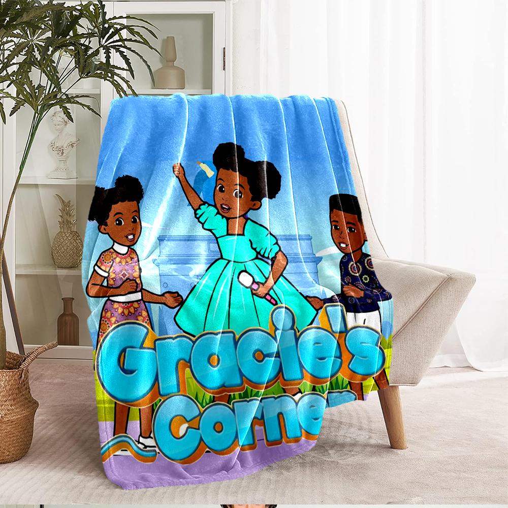 Gracie's Corner Theme Printed Blanket - Perfect for Couch, Bed, Travel & Outdoor Use | Machine Washable, Cozy & Durable.