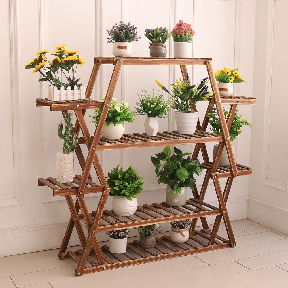 Wooden Plant Stand Flower Pots Organizer Rack Holder Indoor Outdoor
