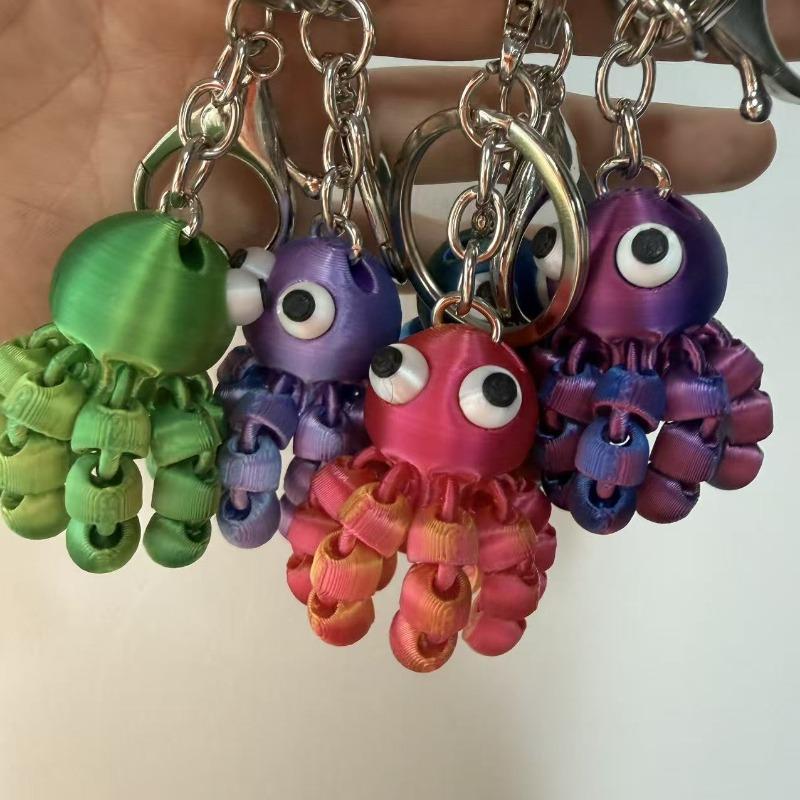 Portachiavi Polpo 3D Carino - Tentacoli e Piedi Flessibili Colori Vivaci Accessorio da Appendere per Sacchetto Regalo di San Valentino Decorazione da Scrivania