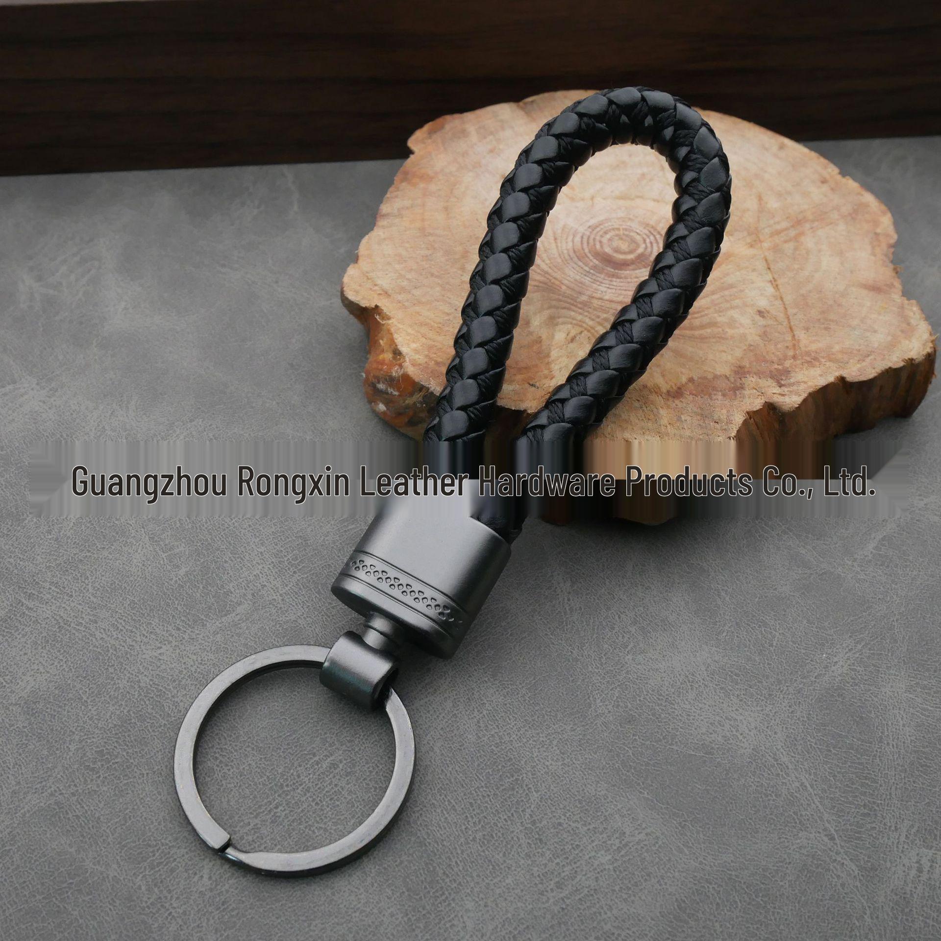 Плетеный кожаный брелок с пряжкой из цинкового сплава - Подвеска для ключей автомобиля No Tax Included