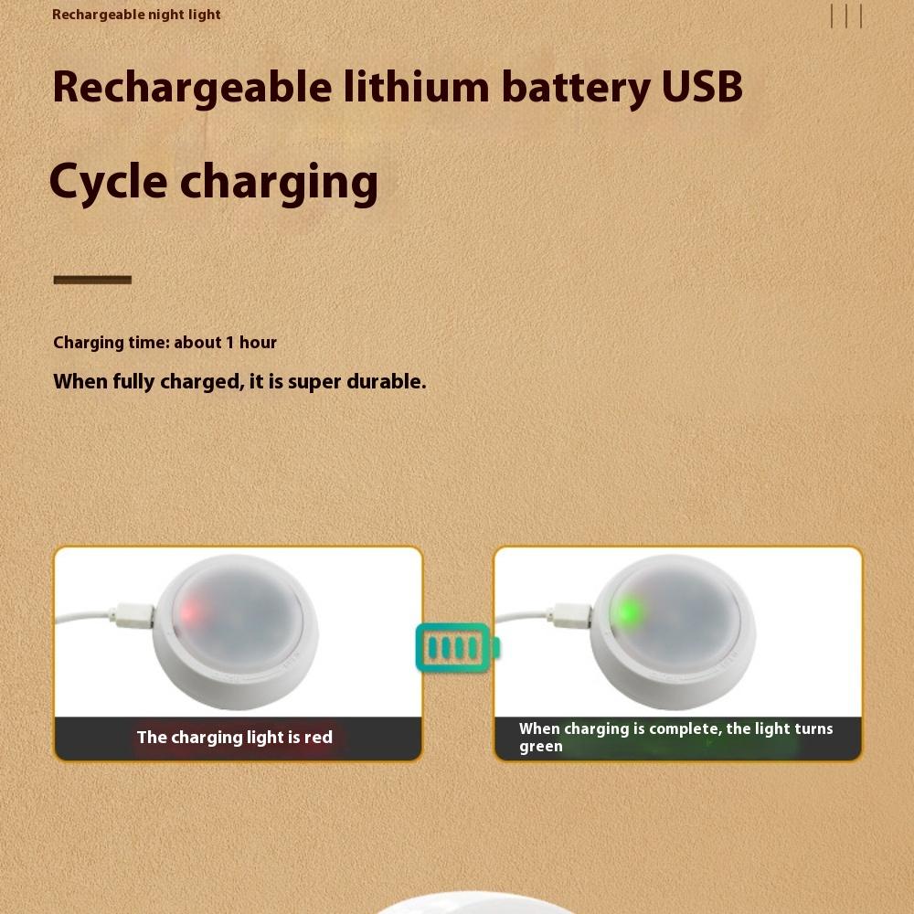 LED Human Body Induction Night Light Rechargeable Battery Model Bedroom Bedside Cabinet Light RGB Remote Control Ambient Light