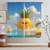 Fruit Pineapple Customs Free Shipping Products Curtains for Living Room Decoration Window Curtain Tiebacks Ready Curtains Cheap