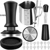 22pcs Espresso Accessories Kit 51/58mm Barista Kit with WDT Tool Milk Frothing Pitcher Latte Art Pen Coffee Stirrer Tamper Mat