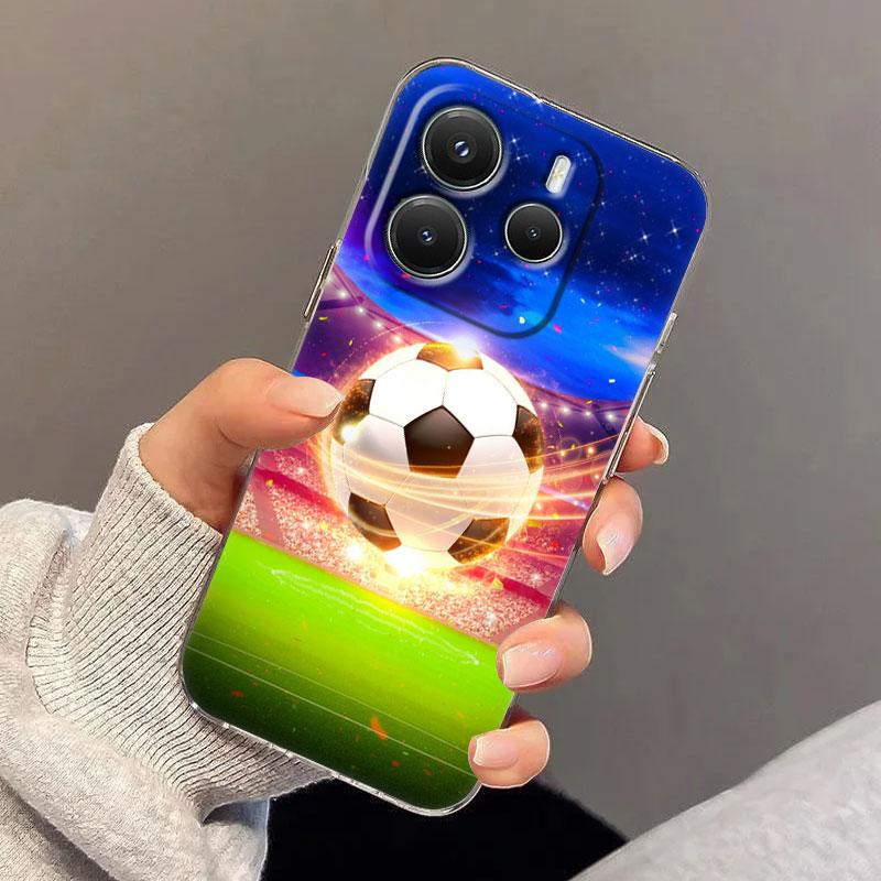 

Football Field Soccer Ball Phone Case For Xiaomi Redmi 14C 13C 12C 10C Cover for Redmi Note 14 13 11 10 9 8 Pro Plus Clear Funda Redmi 10