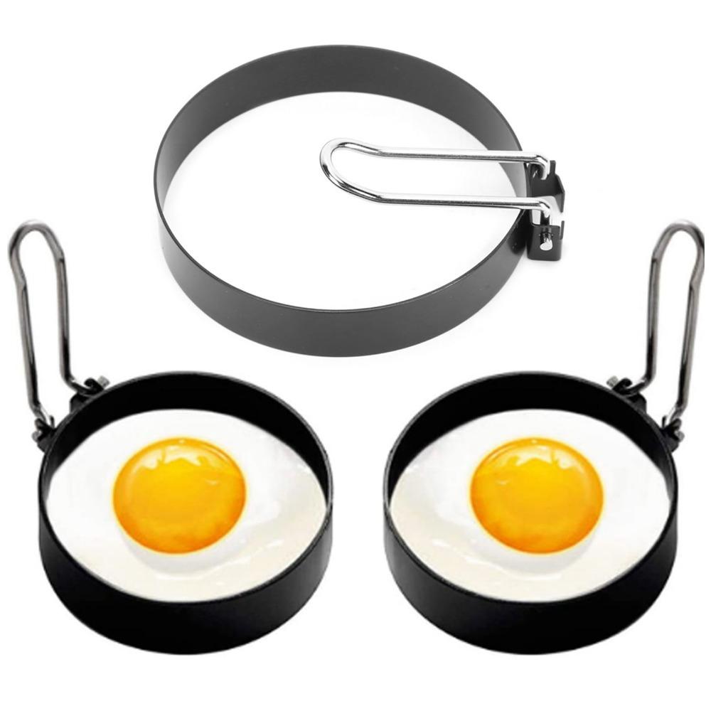 2PCS Round Frying Pan Mold Stainless Steel Egg Rings Pancake Cooking Ring Restaurant