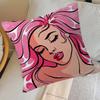 1 Pc Pop Art Comic Girl Cushion Cover Retro Abstract Throw Pillow Case For Sofa Living Room Cafe Decor Colorful Pillowcases