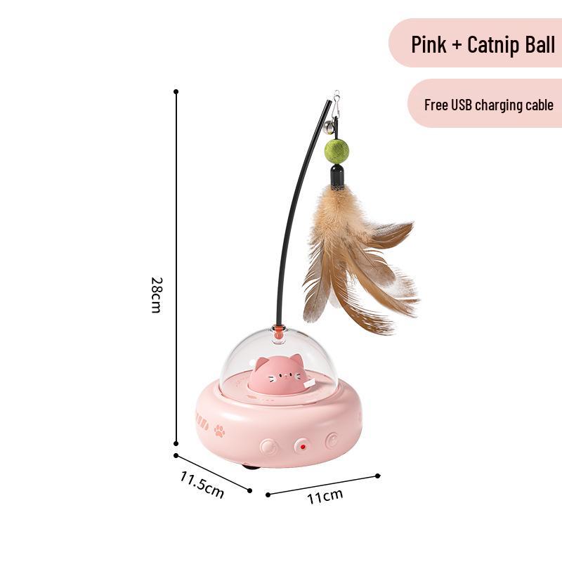 Smart Feather Teaser Stick: Self-Play Cat Toy for Boredom Relief and Lazy Cats