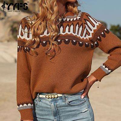 Dámska móda Ležérne Jeseň Zima Voľné svetre s dlhým rukávom do O s výstrihom