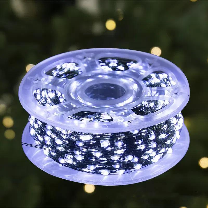 Remote Controlled Copper Wire Star Lights: Green Garland & Christmas Tree Decoration