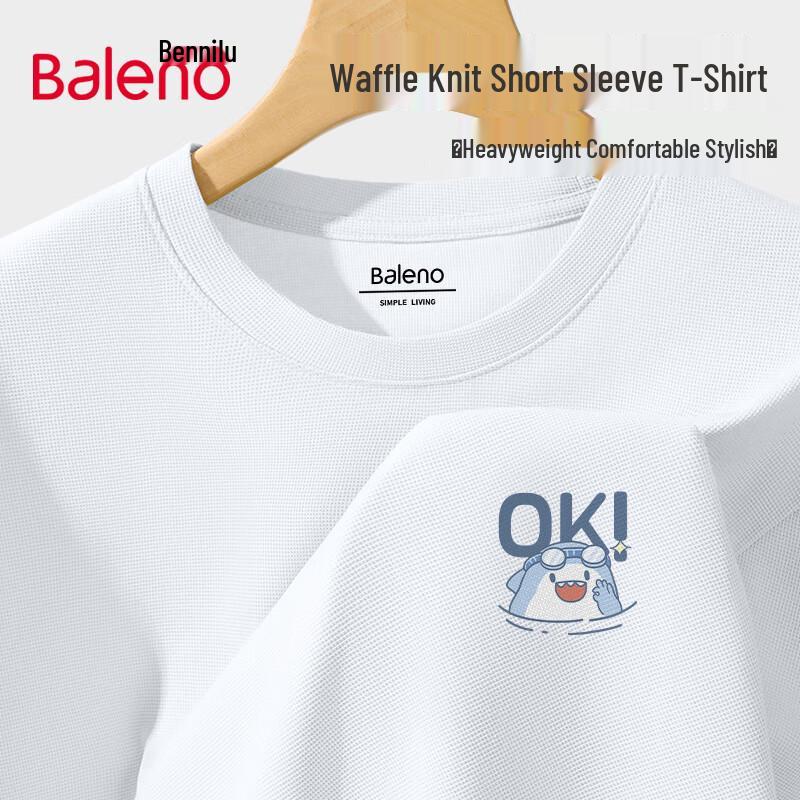 Baleno Men's Waffle Texture Round Neck Short Sleeve T-Shirt