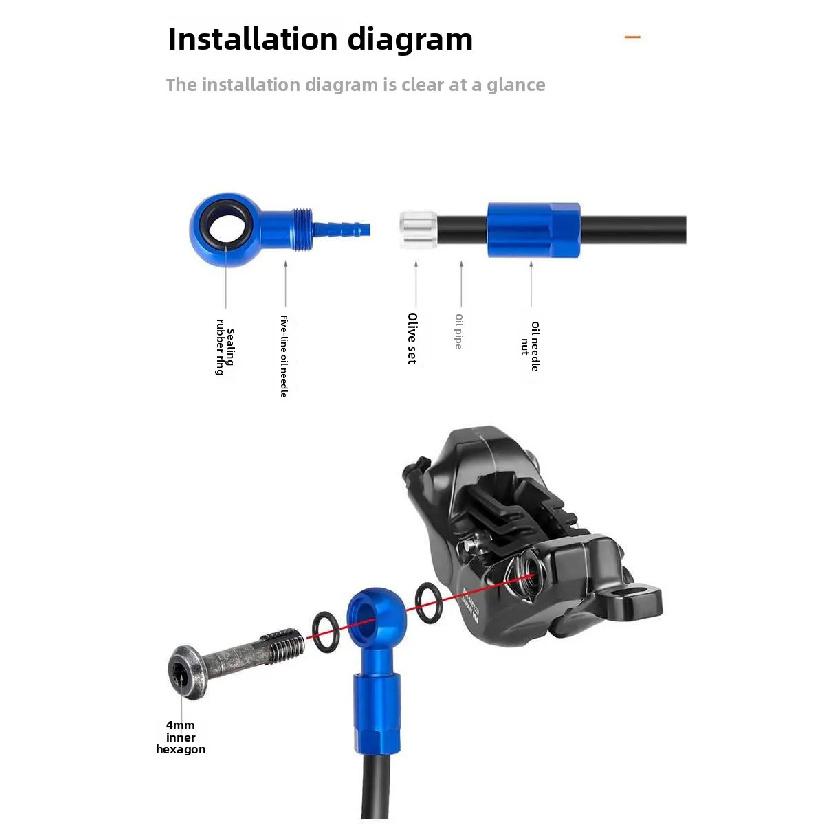 ENLEE Bicycle Five-wire Oil Needle, Hydraulic Brake Oil Disc Connector Modification Accessories for SLX/XT/XTR