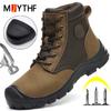 Genuine Leather Safety Boot for Engineers Men Work Boots Steel Toe Shoes Puncture-Proof Security Indestructible Shoes Quality