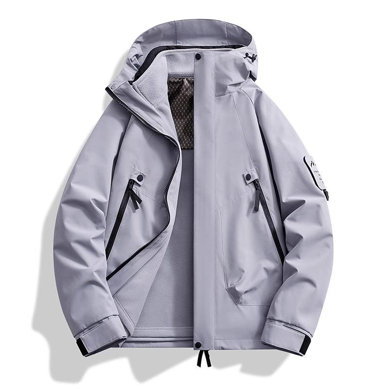 2025 Women's Windproof Fleece-Lined Detachable 3-in-1 Short Shell Jacket for Autumn & Winter Mountaineering
