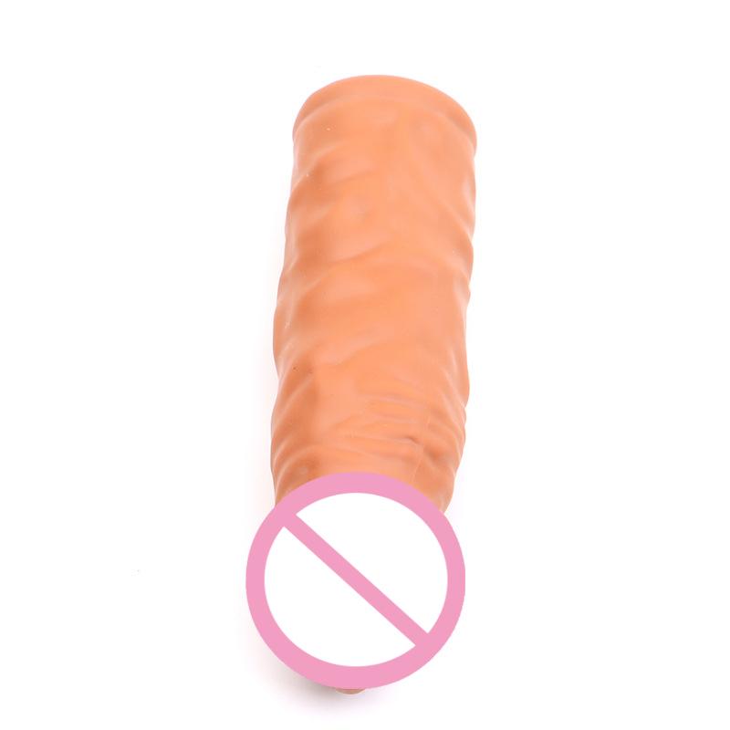 14.2cm Penis Enlargement Sleeve Hollow Penis Sleeve Thick Extender Condoms Sex Toys for Men Delay Ejaculation Adult Toys