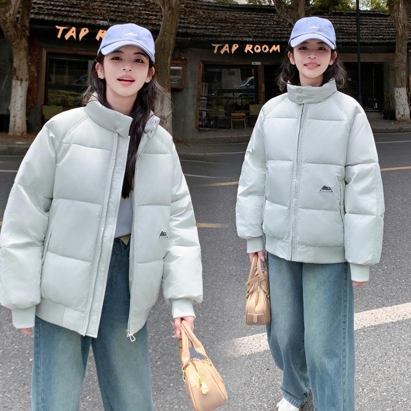 Winter Short Cotton-padded Clothes for Small Girls, New Loose Stand-up Collar Temperament Student Cotton-padded Jacket