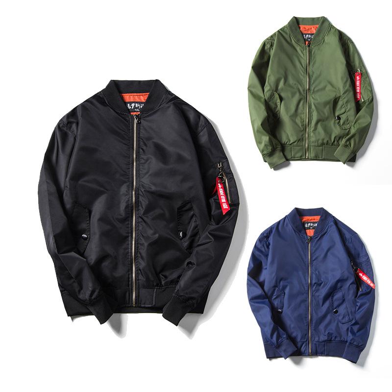 Men's Spring Autumn Stand Collar Casual Jacket Trendy Flight Suit Control Baseball Jacket