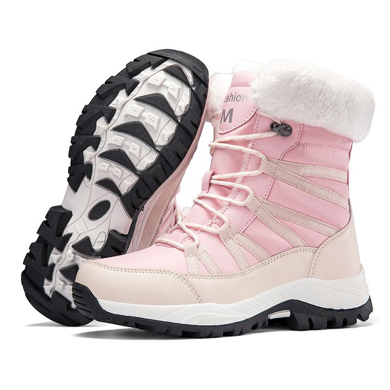 Large Size New Snow Boots for Women, Winter with Added Fleece, Thick Anti Slip Cotton Shoes, Outdoor Midsole Boots