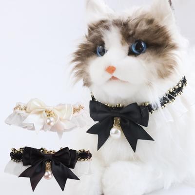 Dog Collar Friendly To Skin Show Unique Charm Eye-catching Lace Pet Collar Dog Imitation Pearl Necklace Pet Product