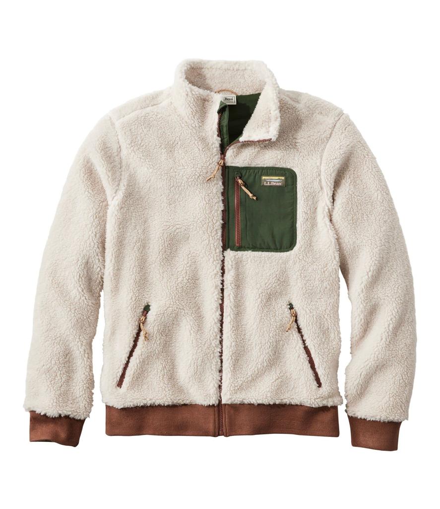 Beans Sherpa Fleece US 1000136560 L.L.Bean Men's Jacket, Fit, Regular, M, Soapstone/Forest Shade, Multicolor,