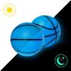 Luminous Blue PVC Basketball - 16/18CM Night Glow Inflatable Fluorescent Toy Ball for Kids