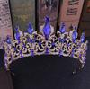 Red Black Crystal Wedding Tiara Bridal Crown For Wedding Bride Gold Rhinestone Crowns Headband Jewelry Hair Accessories