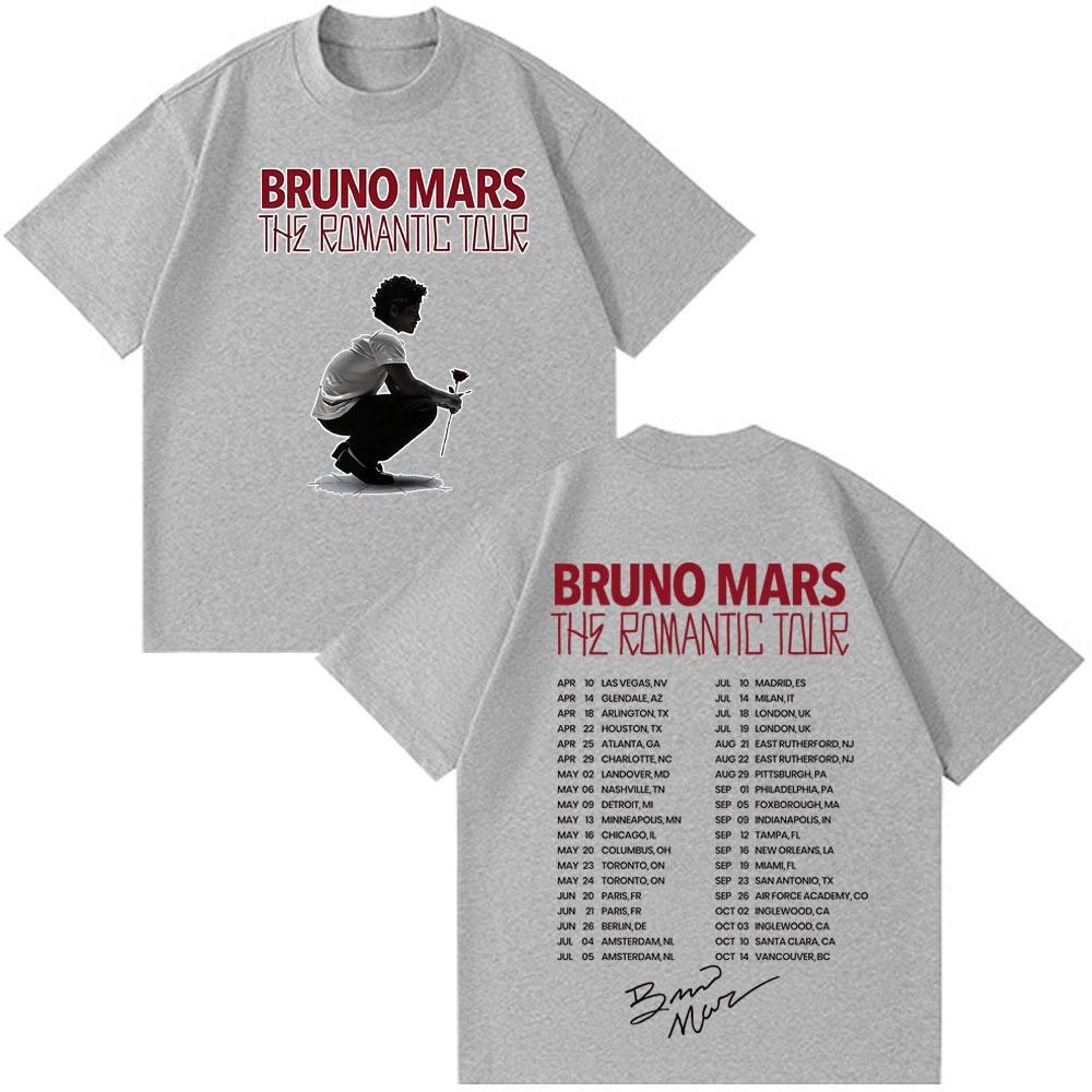 Rapper Bruno Mars Album 2026 Tour Potisk Tričko Muž Žena Vintage Tričko Krátký Rukáv Bavlna Ležérní Gotické Harajuku Trička