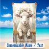 Floral Garden Theme Beach Towel Personalized Custom Name & Text Soft Quick Dry Beach Towel for Swimming Travel