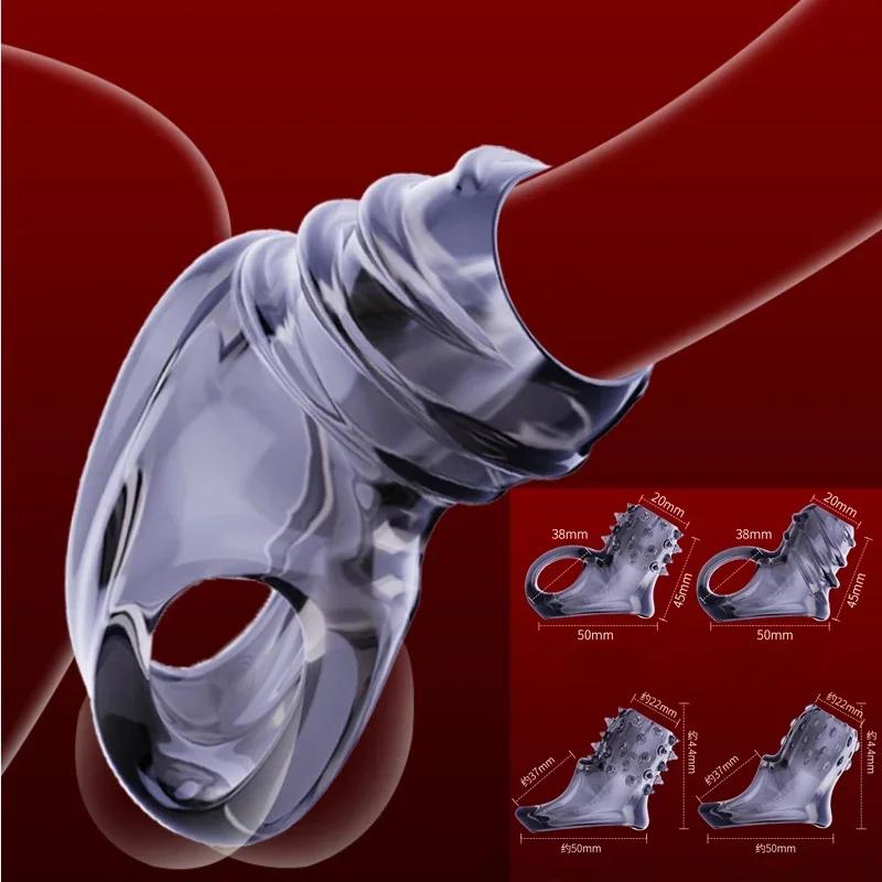 Male Delayed Ejaculation Cock Ring Penis Enlargement Penis Attachment Male Cock Chastity Cage Penis Sleeve Ring Sex Toys For Man