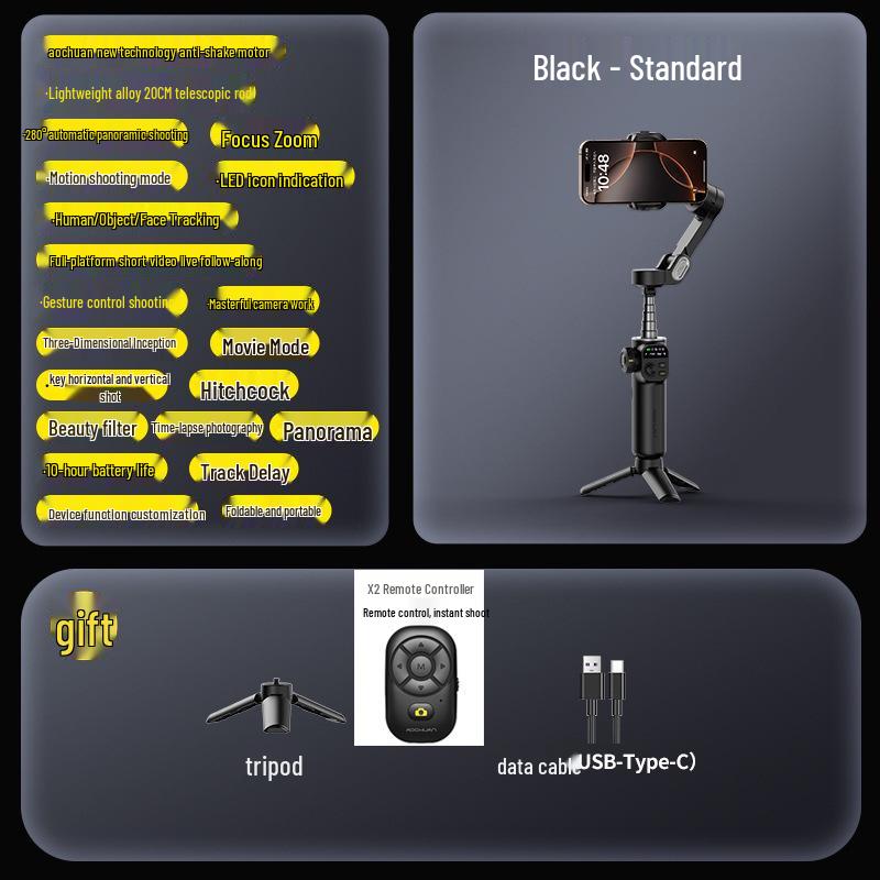 Oikawa Smart X2 Handheld Gimbal: Three-Axis Mobile Stabilizer with AI Tracking for Live Streaming