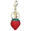 Metal Key Chain, Three-dimensional Fruit Bag Key Chain, Diamond-inlaid Strawberry Pendant