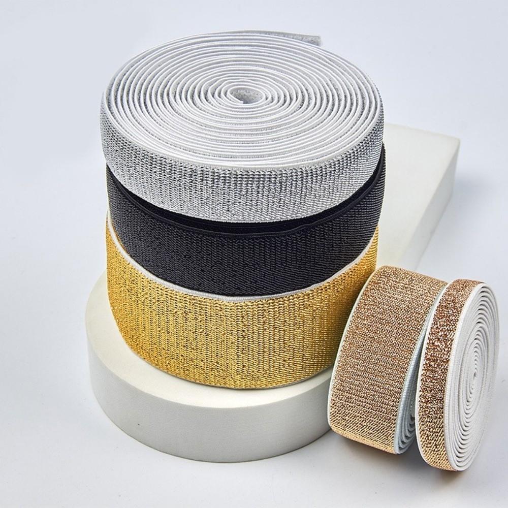 6mm 8mm 10mm 20mm 30mm Width Glitter Elastic Band 5Yards Decorative Trim Tape  For Sewing Projects