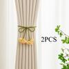 2PCS.Adjustable Creative Flower Curtain Tiebacks, Punch-Free Minimalist Holders,Non-Slip Straps for Sheer Curtains