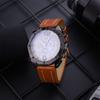 Men's Minimalist Casual Watch Creative Leather Strap Quartz Wristwatch Korean Fashion Big Dial