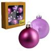 Elegant Set of 6 Glass Christmas Baubles, Purple
