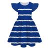 Europäisches und Amerikanisches Feifei-Ärmel Prinzessinnenkleid Farbe Peripherie 3D Digitaldruck Kinder-Milchseidekleid