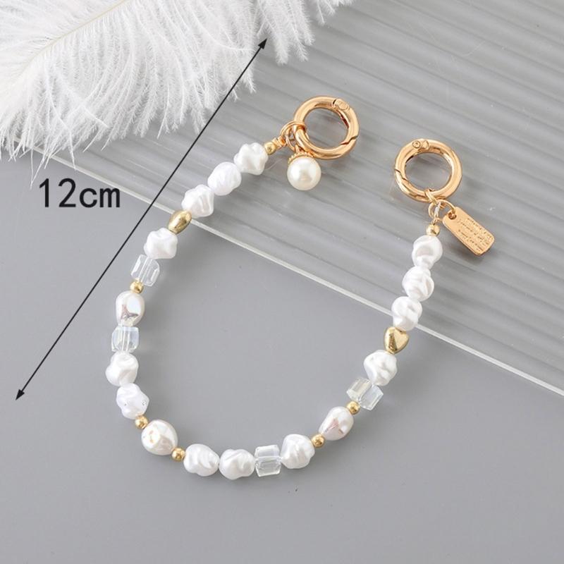 Pearls Chain Strap Short Purse Chain Replacement Pearls Handle Strap Beaded Purse Chains for Purse Handbag Wallet Phone