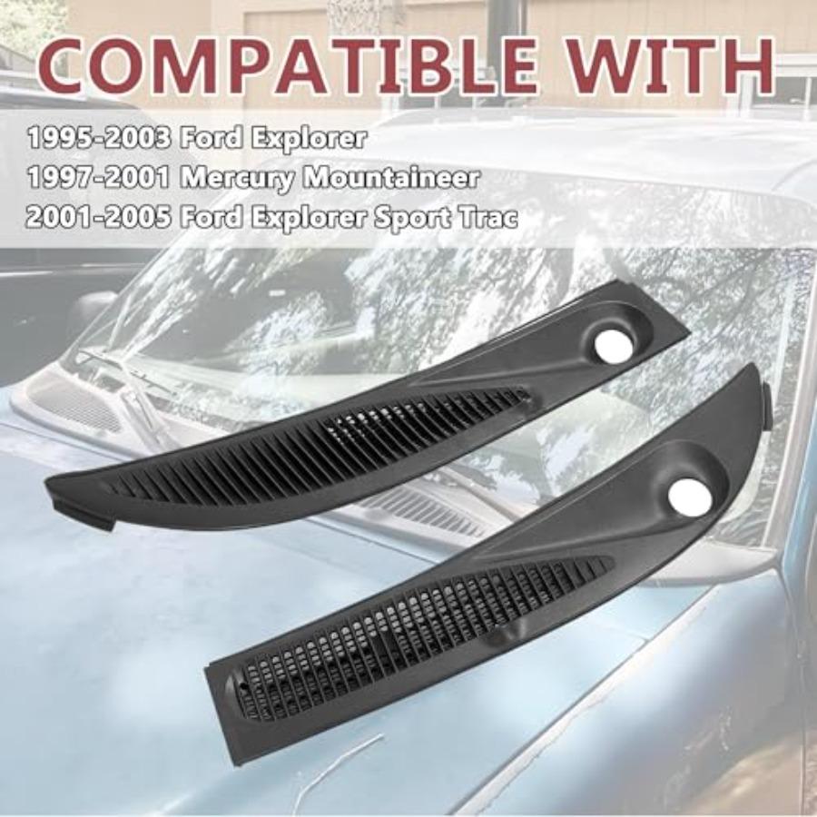 Windshield Wiper Cowl Grille Panels for 19952005 Ford Explorer and 19972001 Mercury Mountaineer Durable Replacement Fitment for
