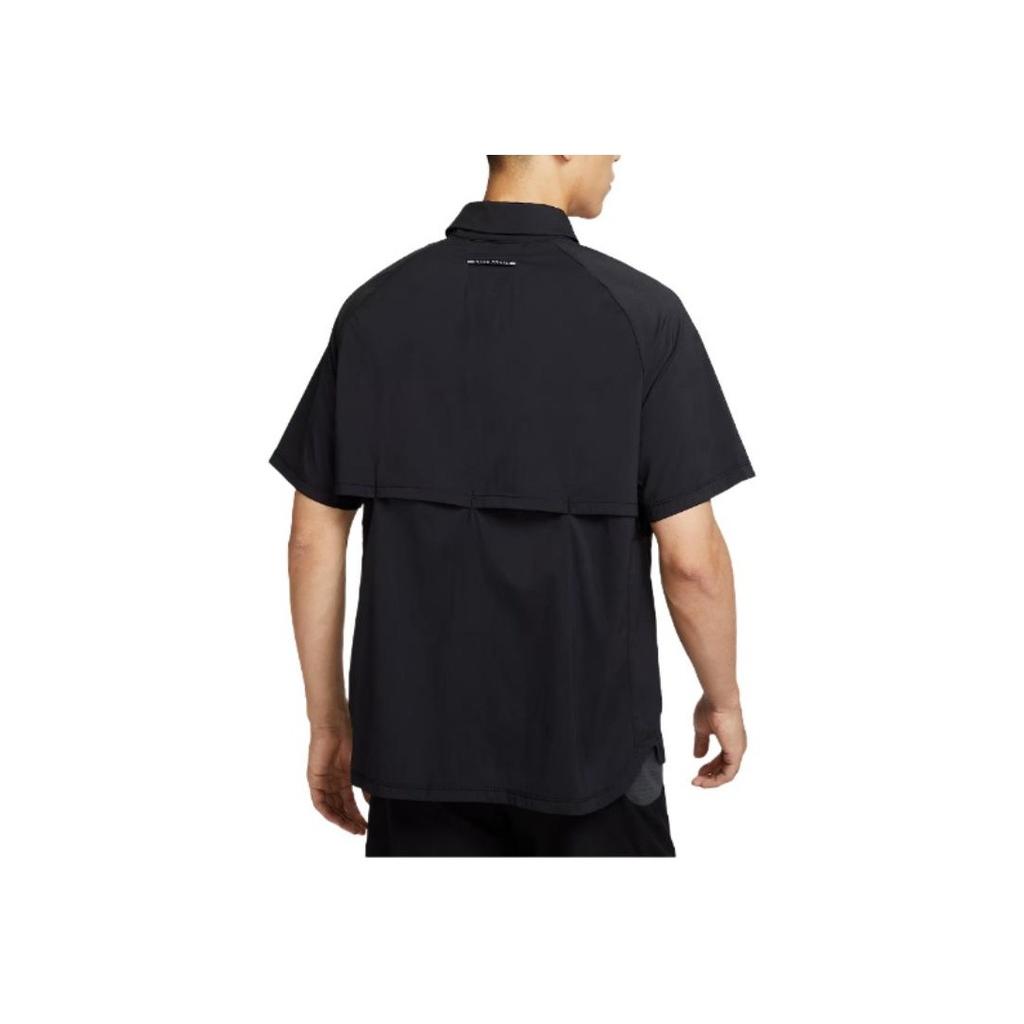 Nike Logo Button Short Sleeve Shirt Men shirts Black HV2165010