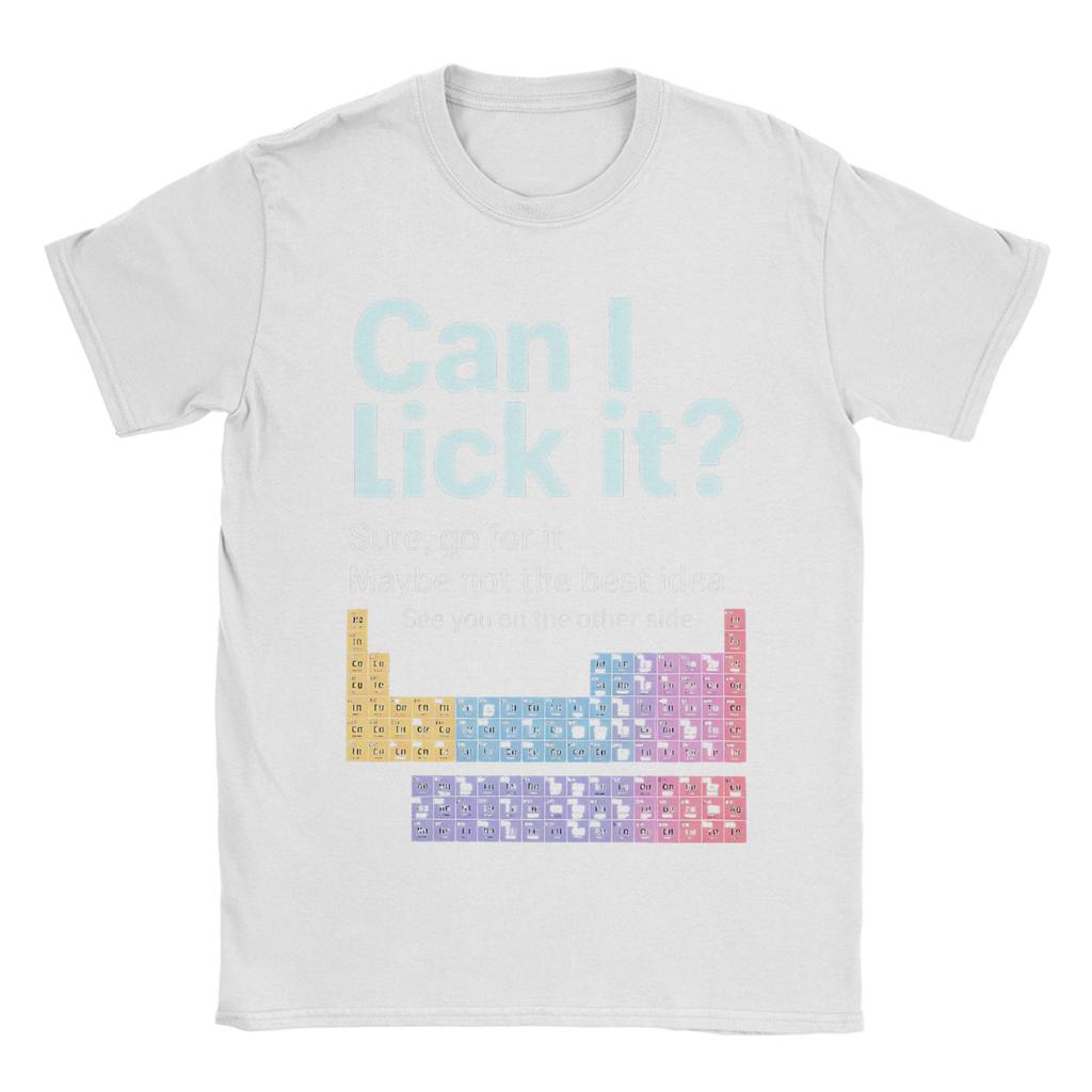 Can I Lick It Periodic Table Science T Shirt Men Women Cotton Novelty T-Shirt Crew Neck  Tees Short Sleeve Clothes Plus Size
