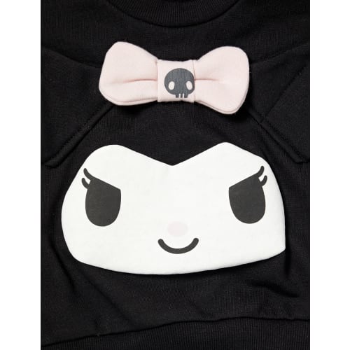 Sanrio Sweatshirt with Kuromi Ribbon Baby Black