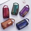 Portable Vintage Three-dimensional Square Nylon Mesh Coin Purse Transparent Cosmetic Bag Large Capacity Key Makeup Earphone Bag