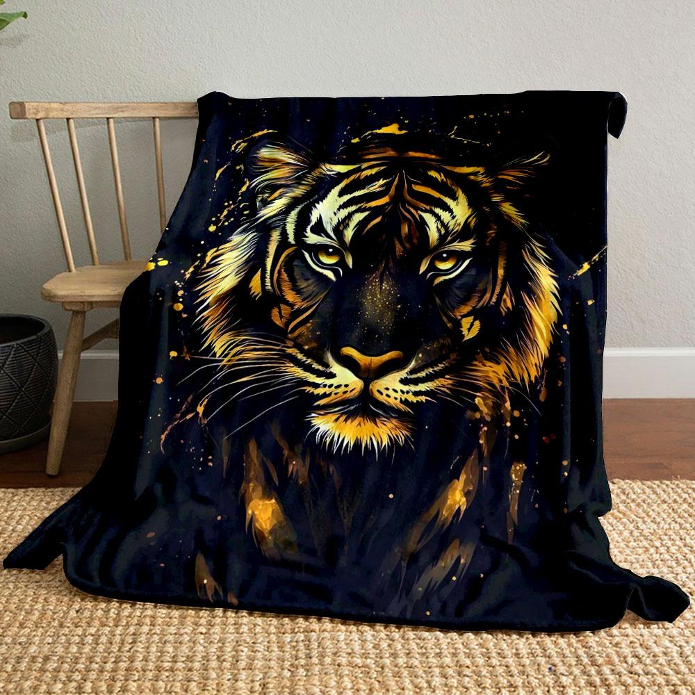 Majestic Tiger Portrait Art print blanket soft and cozy perfect for the living room bed sofa or a nap,gift