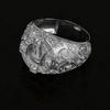 Silver Plated Crown Men's Ring - Retro European American Style with Full Diamonds for Christmas