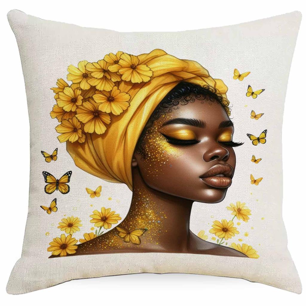 New Colorful Black Girl Pillowcase Home Cushion Pillowcase Sofa Decoration