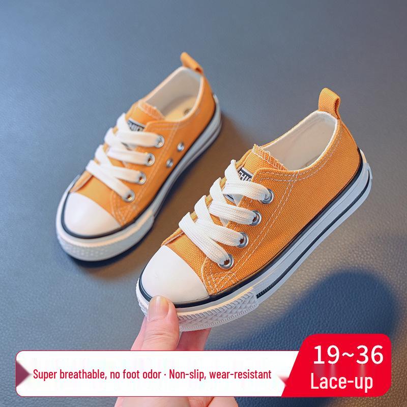 2026 Summer Korean Style Girls' Canvas Shoes: Soft Sole for Small, Medium, & Large Children – Ideal for School & Play