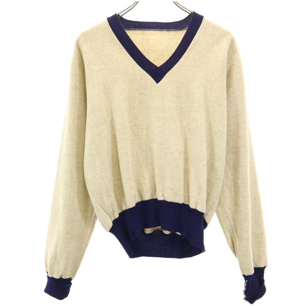 

BERTIE & WYCKOFF 70-е винтажный Фланелевый свитер с V-образным вырезом и длинным рукавом Мужской Б/у