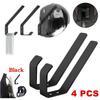 4x Motorcycle Helmet Holder Hook Jacket Coat Hanger Wall Mount Rack Black Steel